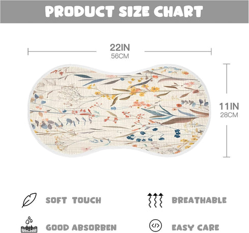 YEGAME Set 1 11 22 Inch Muslin Baby Burp Cloths of - Leaves Super Absorbent Cotton Burping Rags Soft Baby Washcloths
