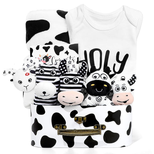 iAOVUEBY Baby Shower Gifts, Baby Gift Set for Newborn, Black and White