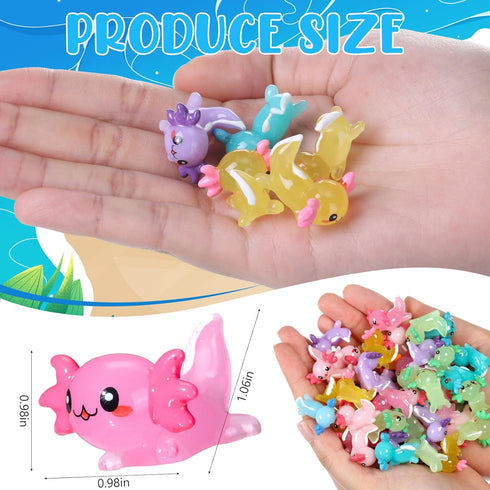Liliful 120 Pcs Christmas Mini Resin Axolotl Toy, Miniature Axolotl Figurine for DIY Crafts