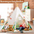 Dinosaurs Teepee Tent for Kids, Play Tent with Roar Button, Lights, and Mat for Indoor Outdoor Games