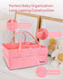 15 Inch 8 2 Feagar Baby Diaper Caddy Organizer, Large with Pockets & Dividers, Portable Nursery Storage Basket & Car