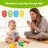 1-3 1 1 hahaland Silicone Sorting & Stacking Toys Toddlers - Montessori Sensory Toys for Year Old, Textured Soft Blocks