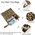 visesunny 2Pcs 2 Leopard Grain Wet Bag with Zippered Pockets Snap Handle Washable Reusable Roomy