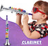Set 2 Amylove of Toy Saxophone and Clarinet for Kids Toddlers Plastic Instruments Fake Music Toy Portable Early