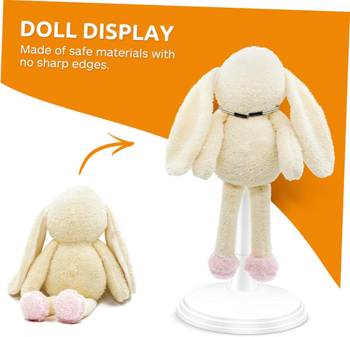 Toddmomy 2Pcs White Doll Stands, Doll Display Stand Bracket Support for Kids Accessories (25cm)