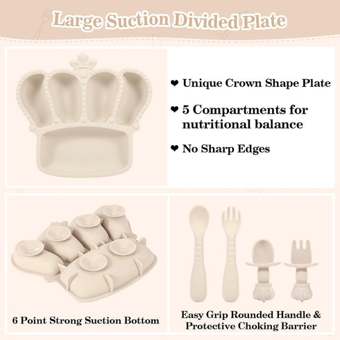 Silicone Baby Feeding Set, 10 Pcs Baby Led Weaning Supplies, Toddler Utensil Sets, Baby Essentials for Newborn Gift