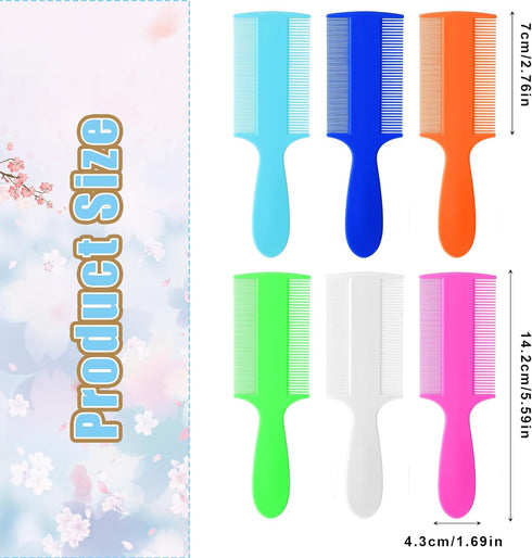 Lusofie 6Pcs Baby Comb Double Sided Dandruff Comb Fine Teeth Pet Comb Plastic Flea Lice Comb with Handle for Newborn