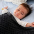 Pro Goleem Baby Soft Minky Dot Blanket 30’’ x 40’’ with Satin Backing - Baby Gifts for Boys and Girls (Black)