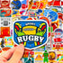 50 Pcs Stickers for Football,Colorful Aesthetic VSCO Vinyl/PVC Waterproof Rugby Decals for Water Bottle,Hydroflask,Guitar,Phone,Case,Laptop,Skateboard,Gift for Kids,Teens,Boys and Girls