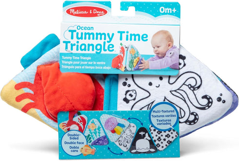 Melissa & Doug Ocean Tummy Time Triangle Infant Toy, Soft Sensory Floor Toy with Textures & Mirror for Newborns to 6