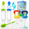 Food Feeder Baby Fruit Feeder Pacifier (3 Pcs) with Silicone Pacifiers, Baby Food Dispensing Spoon, Bottle Brush