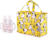 FINEX Cartoon Characters Waterproof PVC Rectangular Hand Carry Diaper Bag Tote with Multiple Dividers Handles Zipper Closure