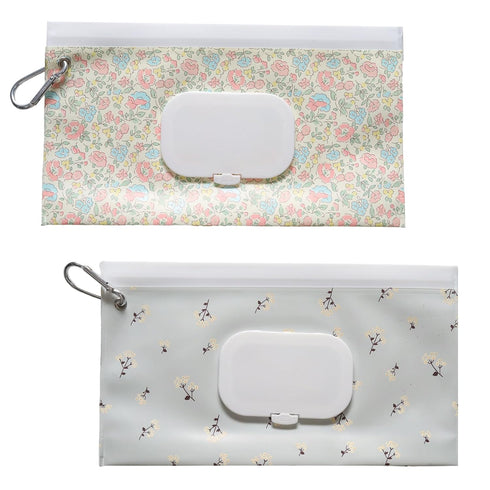 Yinluluna 2 Pack Wipes Dispenser, Portable Wipe Container with Hanging Loop, Refillable Wet