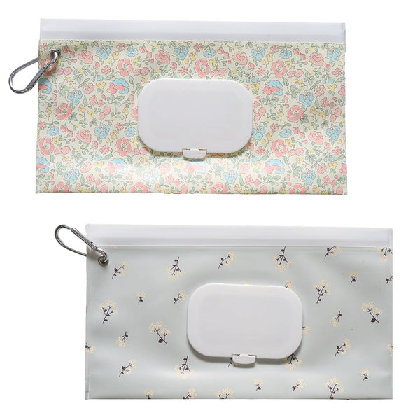 Yinluluna 2 Pack Wipes Dispenser, Portable Wipe Container with Hanging Loop, Refillable Wet