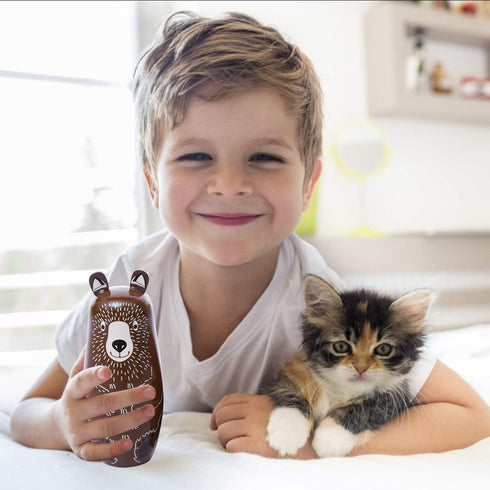 Conzy Russian Nesting Dolls for Kids, Stacking Wooden Handmade Matryoshka Dolls, 5 Piece Cute Cartoon Animal Pattern