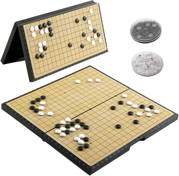 11 Inch Go Game Set - Magnetic Travel Board Game with Plastic Pieces for Classic Strategy Fun