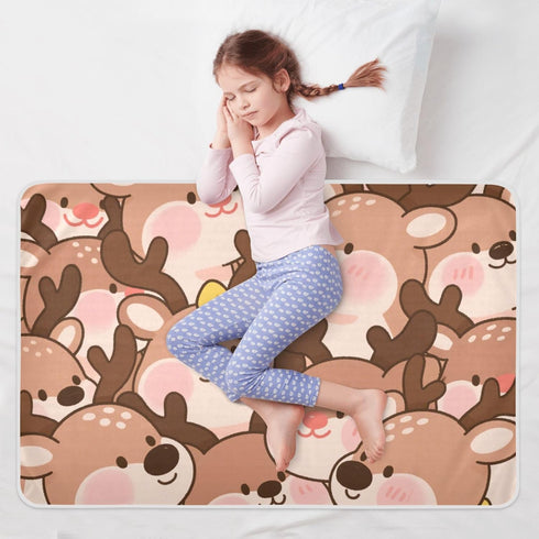 siphylline 52" 34" Cute Cartoon Elk Brown Extra Large Resuable Changing Pad Covers Soft Absorbent Potty Training Pads
