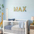 Wepagview 3D 11.8" Layered Safari Nursery Wooden Letters for Wall Decor, Green Large Baby Name Sign for Nursery, Animal