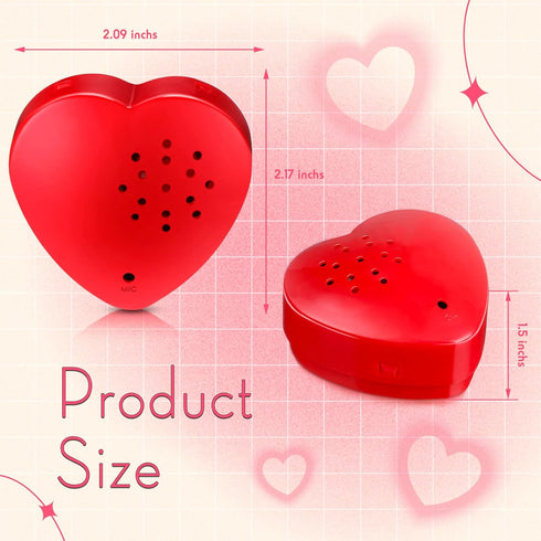Jerify 8 Pcs Valentine's Day Voice Recorder for Stuffed Animal, 40 Second Heart Shape Audio Device