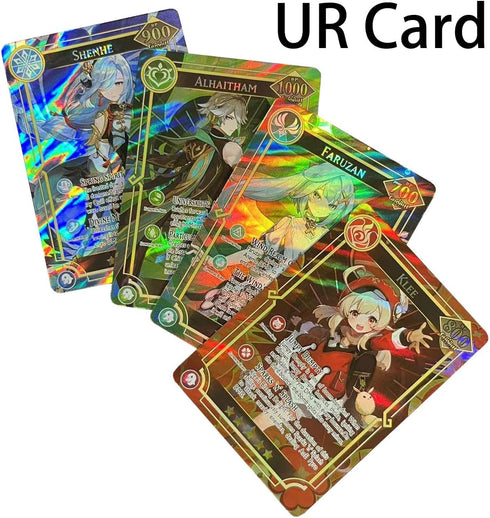 60PCS TCG Deck Cards, 55PCS Ultra Rare Cards, 5 Random UTR, Gilded Text English Version, Kamisato Ayaka ZhongLI