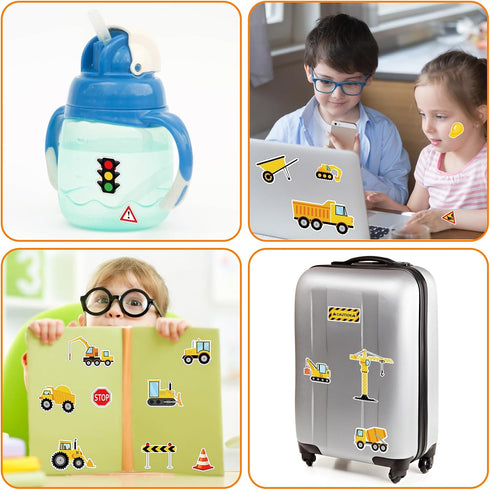 500 Harloon Pcs Construction Sticker Car Bus Truck Airplane Ship Thick Gel Cling Truck Transportation Vehicle Sticker