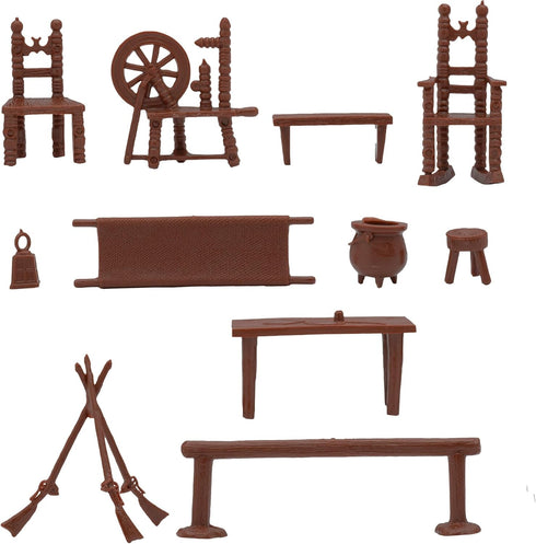 BMC Toys 36pc Playset BMC Classic Marx Antique Furniture - Dollhouse Plastic Accessories