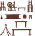 BMC Toys 36pc Playset BMC Classic Marx Antique Furniture - Dollhouse Plastic Accessories