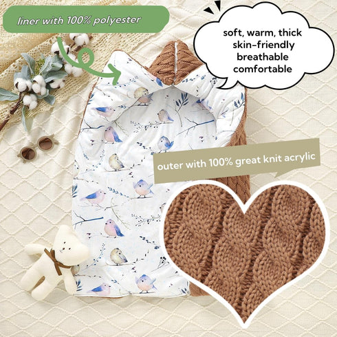 LLmoway Infant Sleeping Bag for Cold Weather Warm Swaddle for Newborns Stroller Blankets for Babies Winter Knit Sleep