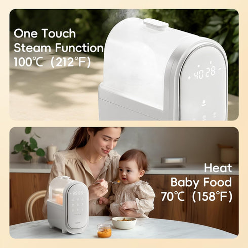 11-in-1 Bottle Warmer for Breastmilk, Double Bottle Warmer Large Touchscreen with Night Light, Detachable for Easy