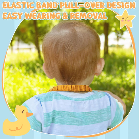 Shyyween 8 Pack Muslin Bibs Elastic Band Adjustable Bandana Drool Bibs Double Gauze Cotton Pullover for Teething