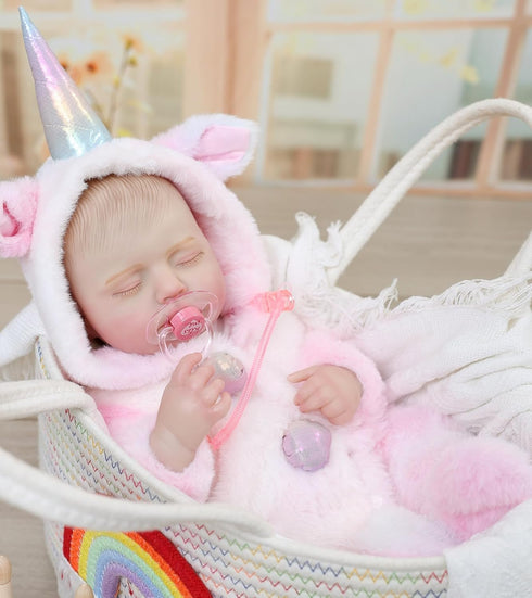 20 Inch 3+, Reborn Baby Dolls Real Baby Dolls That Look Real, Full Body Vinyl Girl Doll in Fantasy Horn Outfit