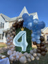 Number 4 Balloon with Crown, 40 Inch Large Blue Balloons for 4th Birthday Party Decorations Supplies Sign Decor