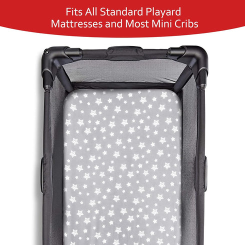 Pack 4 Pack Pack Pack and Play Sheets, Mini Crib Sheets, Stretchy n Play Playard Fitted Sheet, Compatible with Graco n