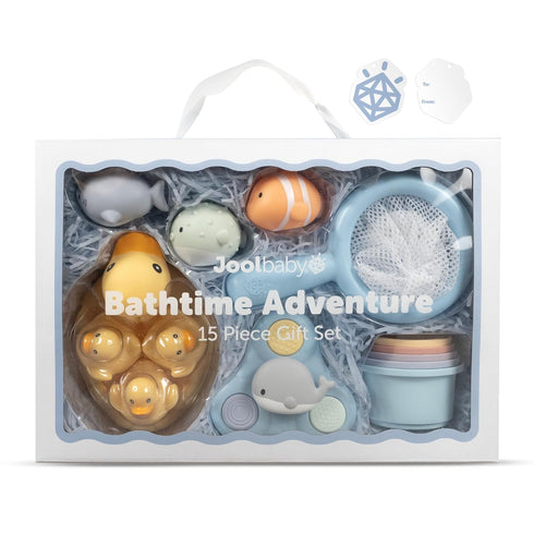 Jool Baby 15-Piece Bathtub Toys Gift Set Bath Squirts, Rubber Ducks, Whale