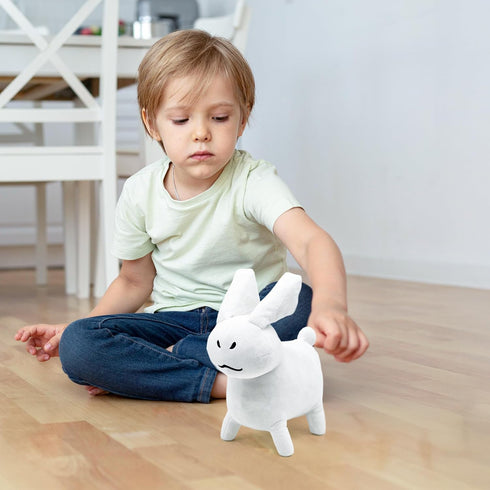 Adenzai White Gubby Rabbit Plush Toy Soft Forsaken Gubby Plush Stuffed Animal, Cute Game Character Collectible Plushie