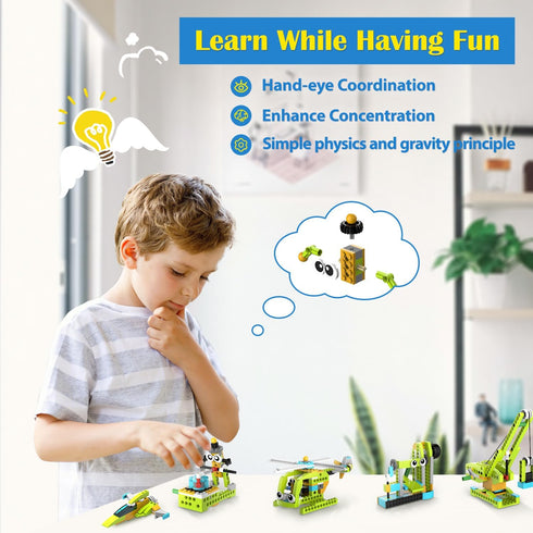 370+ 100+ 6+, makerzoid Building Robot Kit, Educational DIY Building Blocks, Models STEM Robot Toy for Kids Ages