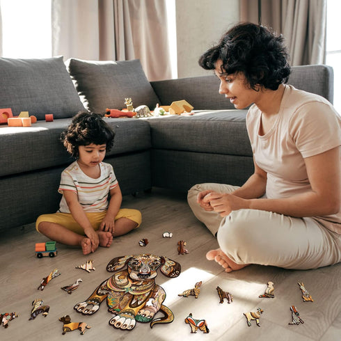 KAAYEE Wooden Jigsaw Puzzles - Dachshund Unique Shape Advanced Animal Puzzle, Best Gift for Family, 200pcs