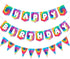 2 Pieces Tie Dye Party Decorations, Happy Birthday Pennant Banner for Retro Classic 60s 70s Theme Supplies