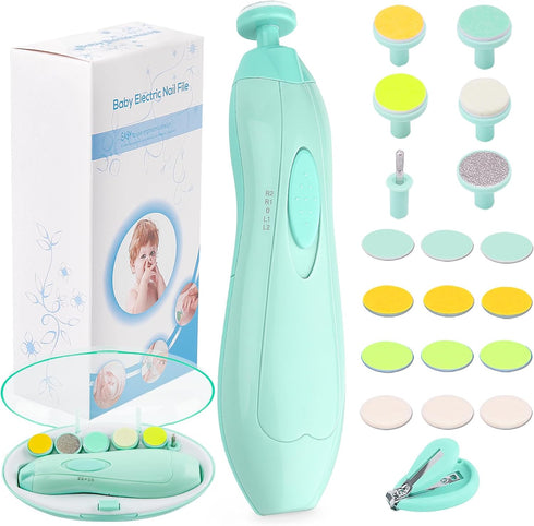 Baby Nail Trimmer Electric Nail File, 20 in 1 Safe Nail Filer Grinder Kit for Newborn Infant Toddler Kids or Adults