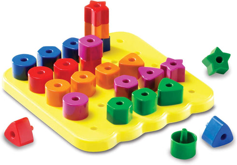 Learning Resources Stacking Shapes Pegboard, Toddler Activity,Fine Motor Toy, Gifts for Boys