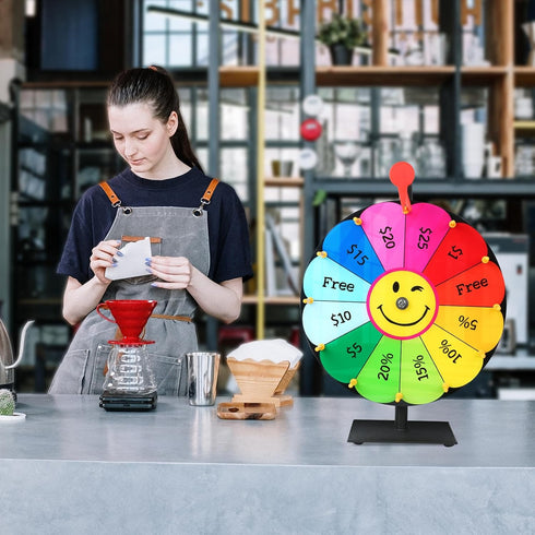 12 Inch 12 Color Prize Wheel, Slot Spinning Wheel Fortune Game, Holiday Activities, Party, Classroom or Home Education
