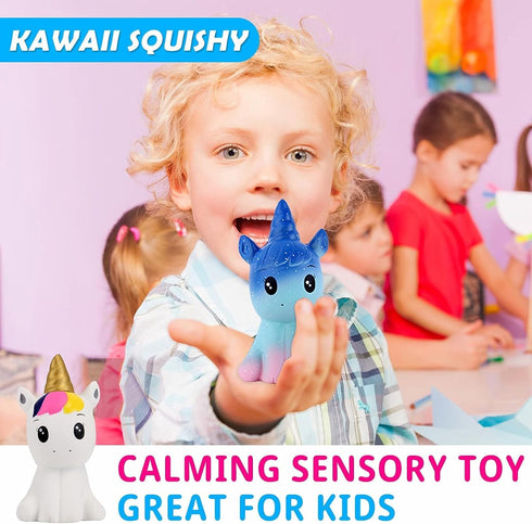Anboor 4.9 Inches Squishies - Unicorn Galaxy Kawaii Soft Slow Rising Scented Animal Squishies for Kids Stress Relief