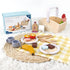 Set 21 Settings 3+ Pillowhale Wooden Picnic Basket Play Food PCS Pretend Kids Kitchen Toy with Blanket, Cutting Fruit