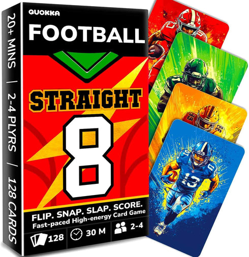 QUOKKA Football Fast-Paced Card Game for Kids & Adults 128 Cards &