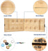 Set 72+8 Package AMEROUS Wooden Mancala Board Game - Upgraded Larger Size - Bonus Multi Color Glass Stones - Folding