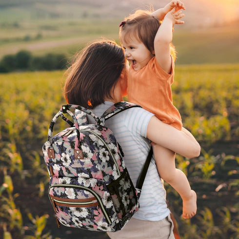 Backpack Diaper Bag Tote for Women Large Capacity, Multifunctional Waterproof Baby Bag with Insulated Pockets For Baby