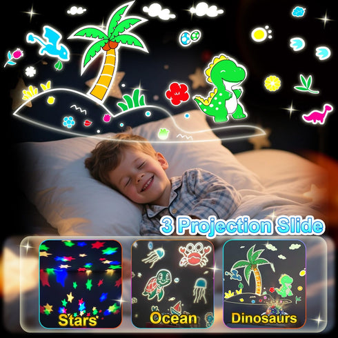 Dimmable Projector,360 Night Light for Kids,Dinosaur Night Lights Projector,Remote Timer Star Slient Ocean Lights