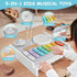 Set 5 1 Kids Musical Instruments Piano Drum - in Montessori Toys for Toddler Baby, Wooden Music Kit with Piano Keyboard