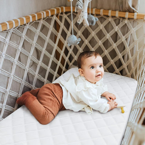 (20" 28") 2 Pack Bassinet Mattress Pad Cover Fit for Graco Travel Lite Crib/Guava Lotus/Maxi-COSI Swift Lightweight