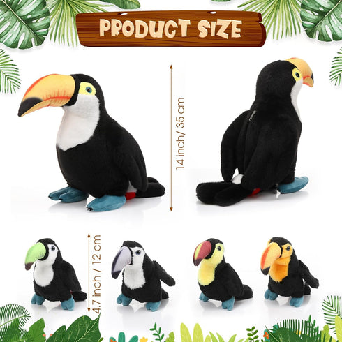 5 14 Inch Mommy 4 Tummy HyDren Pcs Stuffed Animal Black Bird Stuffed Animal Large Realistic Bird with Small Plushies